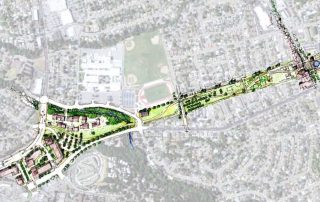 Master Plan graphic shows possible uses for the Southeast Greenway